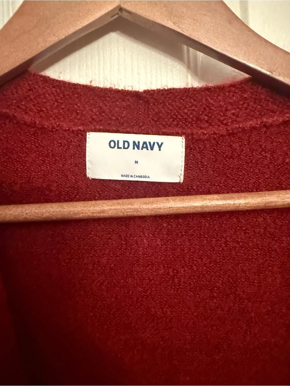 Old Navy woven knit Cardigan Sweater Burgundy maroon medium $59 Anthropologie